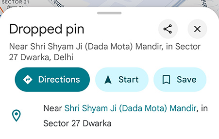 Dropped Pin Location